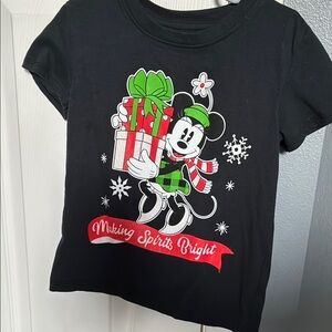 Disney Kids Black Minnie Mouse Holiday T-Shirt